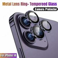 Metal Camera Lens Protector for iPhone 14 Pro Max Tempered Glass Metal Ring On iPhone 13 12 11 Back Lens Cover Protective Film  Screen Protectors