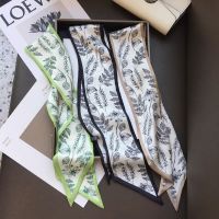 ★New★ Korean spring and autumn plant tied silk scarf headband small long strip female white small scarf multifunctional headband summer