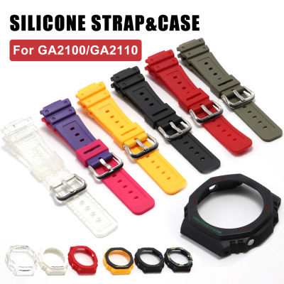 เคสสายเรซินสำหรับ Casio G-SHOCK GA-2110 GA-2100กีฬากลางแจ้งอุปกรณ์เสริมนาฬิกาสายหนังยางสำหรับผู้ชายและผู้หญิง