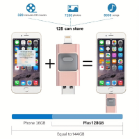 USB ไดรฟ์โอทีจี3 In 1 USB แฟลชไดรฟ์ USB 3.0ดิสก์หน่วยความจำ16GB 64GB 128GB สำหรับ IPad IPhone คอมพิวเตอร์ Android อินเตอร์เฟซ Micro U Disk