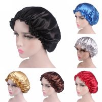 △♤ Adjust Shower Caps Hair Satin Bonnet for Sleeping Shower Cap Silk Bonnet Bonnet Femme Women Night Sleep Cap Head Cover