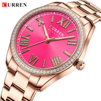 CURREN Luxury Quartz Women S Bracelet Wristwatches Rhinestone Dial Elegant Luminous Hands Stainless Steel Watches