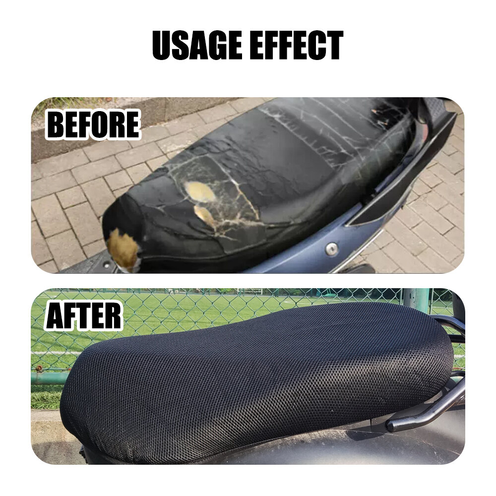 Motosikal basikal elektrik kerusi perlindungan musim panas bernafas kain Mesh 3D Anti-skid Pad skuter kerusi meliputi kusyen perlindungan bersih