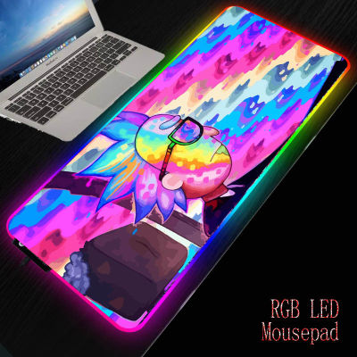 MRGBEST Anime Morty Large Mouse Pad Soft LED Backlit Computer Mousepad for Gamer Office PC Rick and Morty Desk Mat XXL Mause Pad