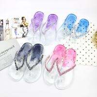 Hhs new fashn trrent broken diamond gradient clip-on flat heel womens summer bea flip-flop sls