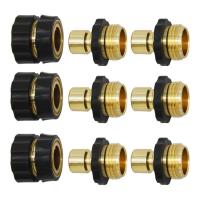 3/4 Inch Garden Hose Connector,Garden Hose Quick Connect Fittings, Male and Female Quick Release Garden Hose Connector