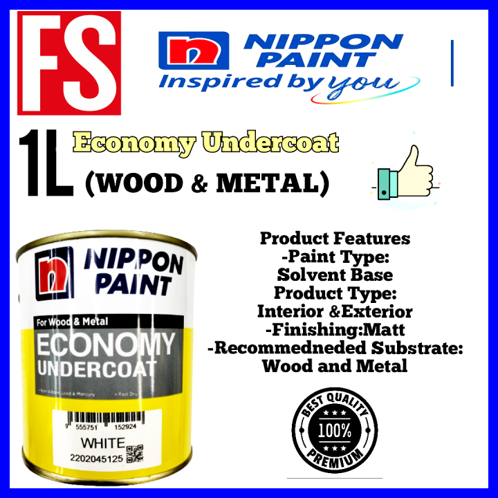 Nippon Paint Economy Undercoat Cat Undercoat Besi Kayu 1L 1 Liter