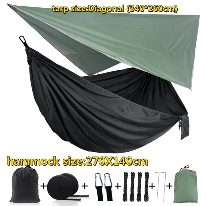 ( tarp + Hammock Set ） Outdoor camping hammock duyan canopy hamok duyan