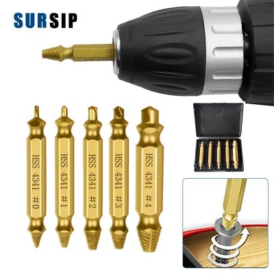 4/5/6/Set Damaged Screw Extractor Drill Bit Striped Broken Screw Bolt Remover Easy Taking Double Ended Demolition Tool
