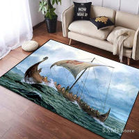 Viking Ship Rune Symbol Large Car Area Rug Hallway Corridor Door Step Bathmat Mat Rugs for Bedroom Living Room Home Decor