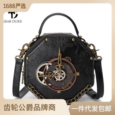 New Foreign Trade Bag Womens European And American Punk Industrial Retro Style Womens Shoulder Bag Niche Hand Holding Crossbody Bag
