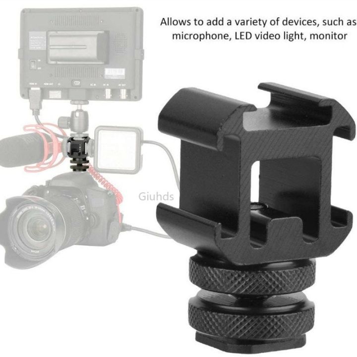 aluminium-camera-hot-shoe-mount-adapter-video-triple-cold-shoe-bracket-lights-for-led-monitors-microphones-studio-flash-video