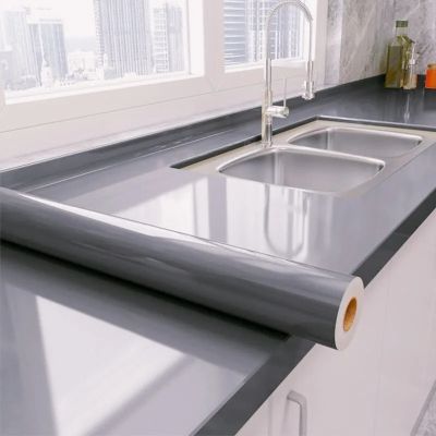 [24 Home Accessories] ไวนิลหินอ่อนลายครัวกันน้ำมันวอลล์เปเปอร์ติดด้วยตนเองหนากันน้ำทนต่ออุณหภูมิสูงกระดาษติดต่อ