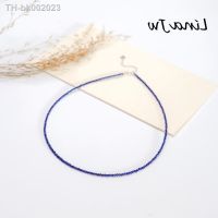 ▧∈㍿ 2mm Small Glass Crystal Necklaces for Women with 925 Sterling Silver Heart Tail Jewelry Chain Accessories for Choker Party