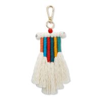 Boho Rainbow Keychain, Macrame Rainbow Keyrings Keychains with Tassel for Car Key Bag Purse Charm Unique Gift