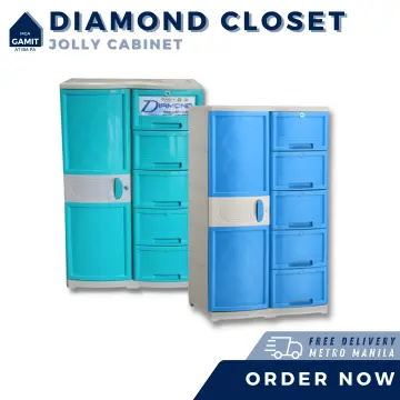 Diamond Closet Cabinet with 2 Big Drawer - Jolly Plastic