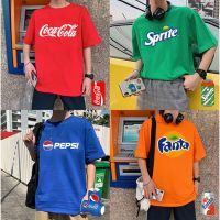 ? เสื้อยืดพรีเมี่ยมพร้อมส่ง เสื้อสกรีนลายโลโก้แบรนด์ดัง Sprite แฟนต้า Pepsi เป๊ปซี่ สุดฮิต ขายดีสุดๆ เสื้อผ้าแฟชั่น เสื้อยืดสตรีท เสื้อยืด