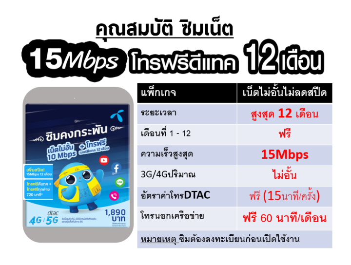 ซิมเทพดีแทค-เน็ตไม่อั้น-15mbps-ไม่ลดสปีด-โทรdtac-ฟรี-โทรฟรีทุกเครือข่าย-ใช้งาน-1-ปี