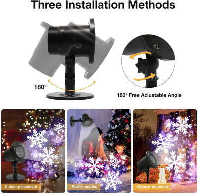 Christmas Snowfall Projection Lamp Outdoor Snowflake Projector Light for New Year Wedding Holiday Party Garden Landscape Decor