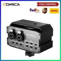 Comica CVM-AX3 XLR Audio Mixer Adapter Preamplifier Dual XLR/3.5mm/6.35mm Port Mixer for Canon Nikon DSLR Cameras&amp;Camcorders