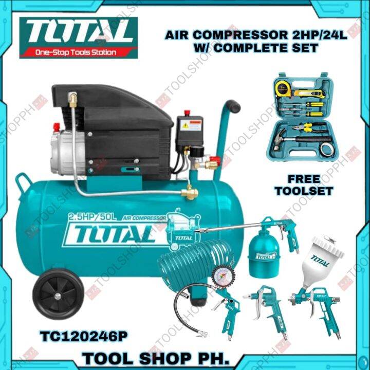 Total Tools Air Compressor 2HP (TC12246P) With Complete Accessories and