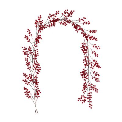 6.39FT Red Berry Christmas Garland,Flexible Artificial Berry Garland for Fireplace Decoration for Winter Christmas Decor
