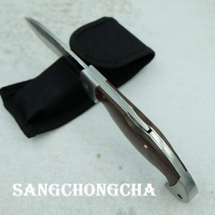 sangchongcha-มีดพับ-มีดพับพกพา-มีดแคมป์ปิ้ง-มีดเดินป่า-21-50cm-440c-งานปราณีต-มีระบบล็อคใบมีดแข็งแรงมาก-แถมซองไนลอนอย่างดี-sd003-nc-folding-knife