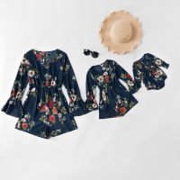 COD ✹₪ The Outline Shop27dgsd6gfd Fashion Mom and Daughter Clothes Floral Printed Long Sleeve Dress Matching Outfits Jumpsuit Set Family Set