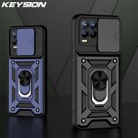 KEYSION Shockproof Case for Realme 9 Pro+ 5G 8i C25S C21Y Push Pull Camera Protection Phone Cover for OPPO A95 A94 A74 A15 A16