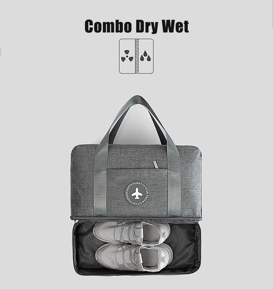 Black Sport Training Gym Shoe Storage Fitness Organizer Outdoor Multi-Function Handbag Bag 