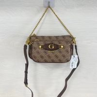 GUESS European and American new color presbyopia material one shoulder Messenger chain portable double bag mother bag-brown