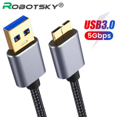 สาย USB 3.0 USB Extension Cabo USB 3.0ชายกับสาย Micro B ชาย Fast Charging Data Cable External Hard สำหรับ Samsung Note 3 S5