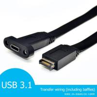 【⊕Good quality⊕】 fangyili ส่วนหัวของแผงหน้าชนิด Usb 3.1ชนิด E M To Type C F เมนบอร์ดตัวเปลี่ยนสาย VGA การเชื่อมต่อและขั้วต่อคอมพิวเตอร์