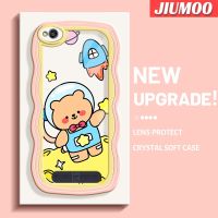 JIUMOO เคสสำหรับ Xiaomi Redmi 4A 5A เคส6A ลายการ์ตูนหมีอวกาศดีไซน์ใหม่เคสโปร่งใสลายกล้องถ่ายรูปสุดสร้างสรรค์ซิลิกาเจลฝาครอบป้องกัน Colour ขอบลอนเคสมือถือกันกระแทกแบบใสนิ่ม