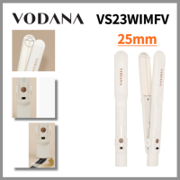 Vodana ซอฟท์บาร์ VS23WIMFV ที่รีดผม25มมงาช้างอารมณ์ยืดเทคโนโลยีที่จดสิทธิบัตรที่หนีบผมเซรามิกหมวกซิลิโคนแรงดันไฟฟ้าฟรี