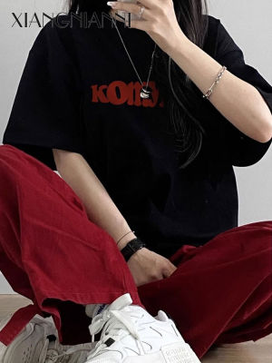 เสื้อยืดแขนสั้นตัวอักษร XIANG NIAN NI Hiphop แฟชั่น