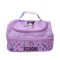 Sanrio Hello กล่องอาหารกลางวันกระเป๋า Kuromi Double-Layer ฉนวนกันความร้อนกระเป๋ากล่องอาหารกลางวันกระเป๋าเก็บกระเป๋าถือนักเรียน Bento Baghot