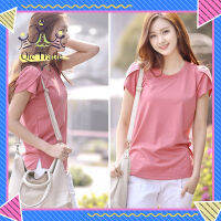 【จัดส่งที่รวดเร็ว✨】Women Summer Short Sleeves T-shirt Large Size Loose Bottoming Shirt Solid Color Round Neck Blouse