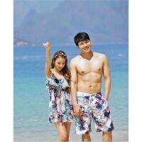 COD ชุดว่ายน้ำ Fashion lovers swimsuit set 4 Womens Sexy Padded Bikini smock Swimwear 3 And Mens casual shorts 1