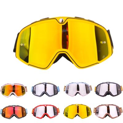 Xinsu แว่นตาทางวิบากแว่นตาจักรยานยนต์สำหรับแว่นกันแดดกันลมกลางแจ้ง,แว่นตาขี่จักรยานยนต์ใส่เล่นสกีสไตล์วินเทจขี่มอเตอร์ไซค์