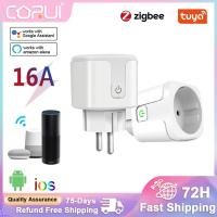 Zigbee WiFi EU สมาร์ทซ็อกเก็ต1620A Plug Outlet Timer Power Monitor Tuya SmartLife APP รีโมทคอนลผ่าน Alexa Home Alice