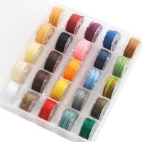 【YD】 Round Waxed Thread 0.45mm-0.55mm-0.65mm 25Colors Polyester Cotton Beaded Leather Sewing Braided Accessories