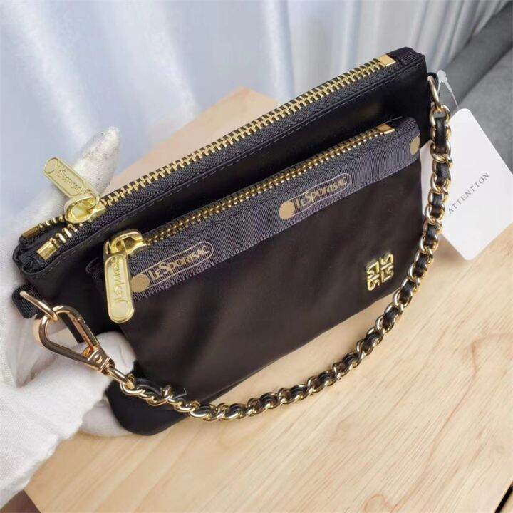 lesportsac-black-gold-series-chain-messenger-กระเป๋าแฟชั่นกระเป๋าสุภาพสตรีกระเป๋าโทรศัพท์มือถือกระเป๋าถือลำลอง-195