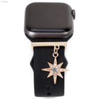 ♕ 1pc Metal Shining Star Jewellery for Apple Watch Band Rhinestone Alloy Charms for IWatch Silicone Strap Accessories Decorative