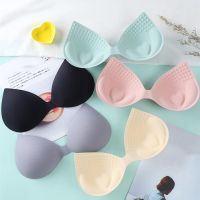 Women High Quality Comfortable Soft Non-marking Strapless Push Up Invisible Bras Pad/Ladies Gathering No Steel ring Swimsuit Padding/Women Silicone No Wire Gathered Bra Underwear Inserts/Removable Bra Cup Sponge Pads One Piece Breathable Sports Chest Pad