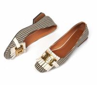 Women Loafers Classic Houndstooth Sleep on Low Square Heel Shoes Office Lady Pumps Leisure Loafer Shoes Female Feetwear