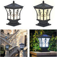 Outdoor Post Lantern Yard Pedestal Lamp Fence Solar Light for Garden Decoration Gate Wall Courtyard Cottage Column Headlights