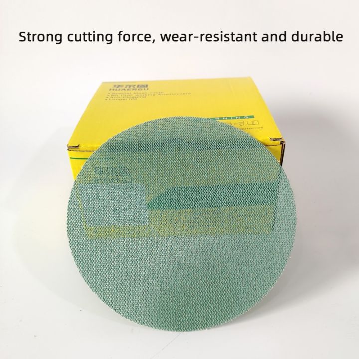 cw-6-inch-150mm-car-sandpaper-suitable-mirka-mesh-round-flocking-sheet-polishing-putty-self-adhesive