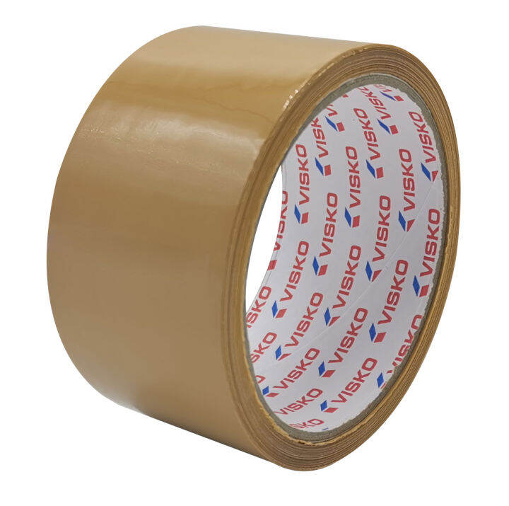 เทปกาว-เทปโอพีพี-opp-tape-เทปปิดกล่อง-visko-สีใส-สีน้ำตาล-ยกแถว-6-ม้วน-แถว-กว้าง-2-นิ้ว-หนา-40-ไมครอน-ยาว-45-หลา