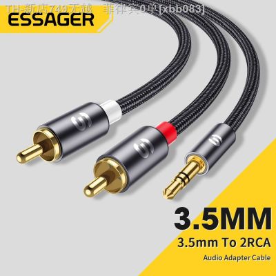 【CW】♟  Essager Audio Cable Stereo 3.5mm to 2RCA Male To Female AUX Jack Y Splitter Amplifier Theater Wire